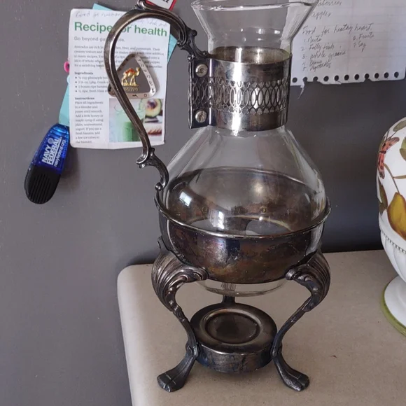 Antique Silver Plate And Glass Wine or Water Carafe - Picture 2 of 7